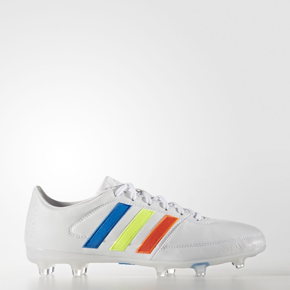 Adidas Gloro 16.1 Firm Ground - ποδοσφαιρικα παπουτσια ανδρικα - Ασπρα/Κίτρινα/Μπλε,Μέγεθος: EU 36 –